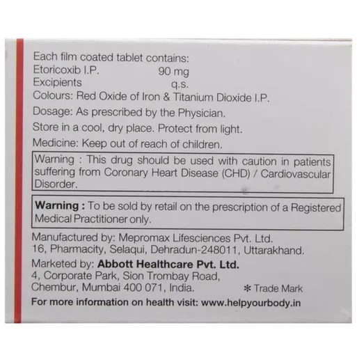 etody 90mg tablet 10's